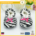 Hot selling high quality lovely zebra women warm indoor slippers shoes for winter